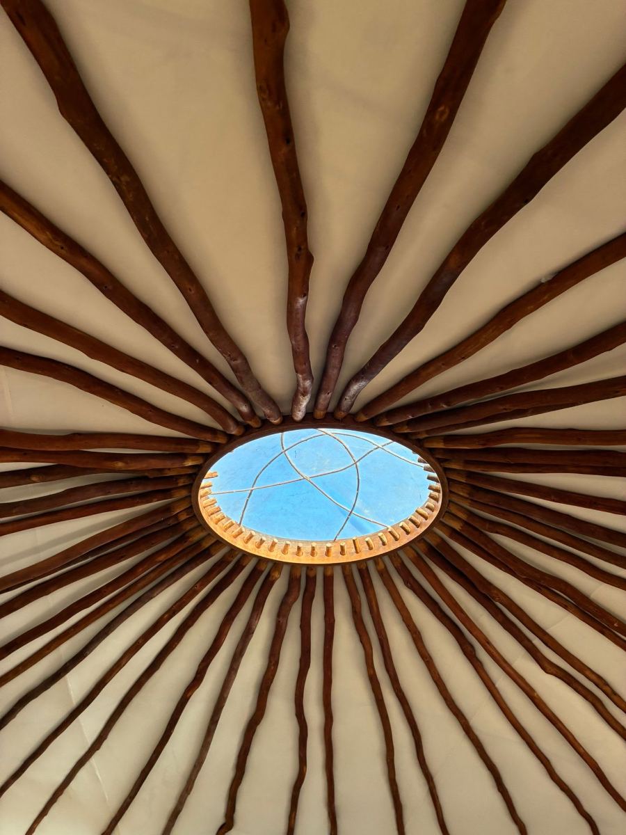 The yurt roof and skylight